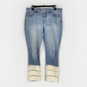 Old Navy Womens 12 Rockstar Super Skinny Ankle Jeans Light Denim Bleached Hem